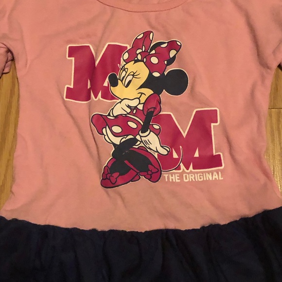 Disney Minnie Mouse Pink and Black Long Sleeve Tee - Picture 3 of 4